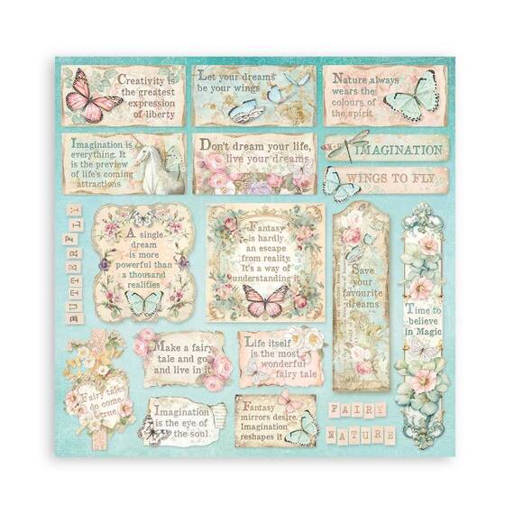 STAMPERIA Set 10 Blatt 20x20cm doppelseitig Scrapbooking Papier 190g, Wonderland