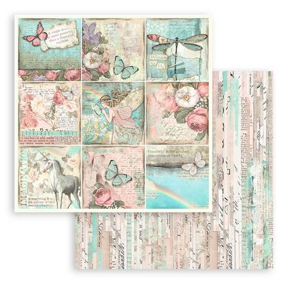 STAMPERIA Set 10 Blatt 20x20cm doppelseitig Scrapbooking Papier 190g, Wonderland