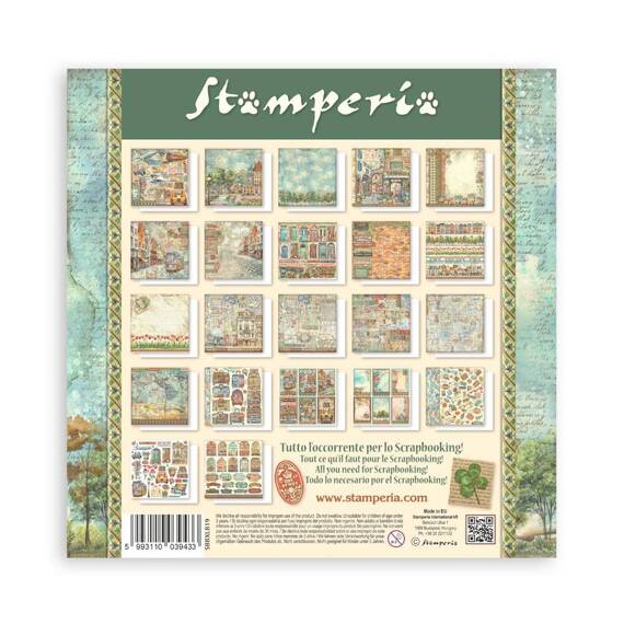 STAMPERIA Set 10 Blatt 30,5x30,5cm doppelseitig Scrapbooking Papier 190g, Art of Travelling