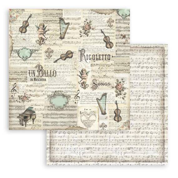 STAMPERIA Set 10 Blatt 30,5x30,5cm doppelseitig Scrapbooking Papier 190g, Music