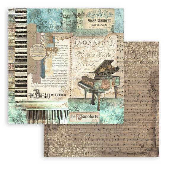 STAMPERIA Set 10 Blatt 30,5x30,5cm doppelseitig Scrapbooking Papier 190g, Music