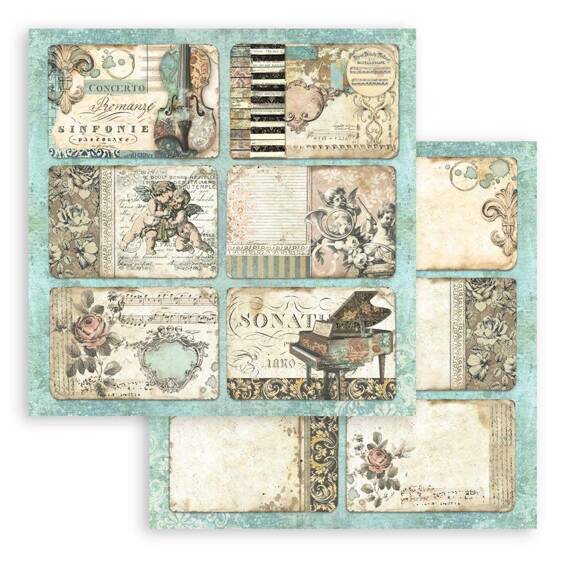 STAMPERIA Set 10 Blatt 30,5x30,5cm doppelseitig Scrapbooking Papier 190g, Music