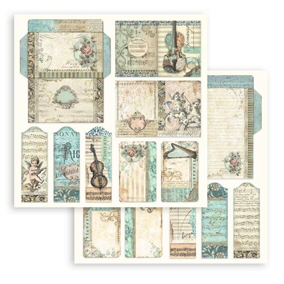 STAMPERIA Set 10 Blatt 30,5x30,5cm doppelseitig Scrapbooking Papier 190g, Music