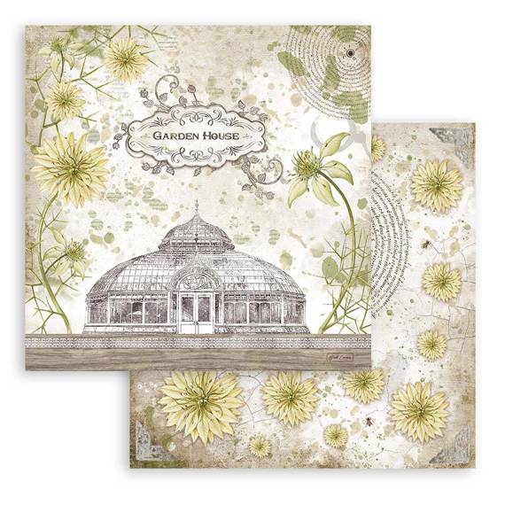 STAMPERIA Set 10 Blatt 30,5x30,5cm doppelseitig Scrapbooking Papier 190g, Romantic Garden House