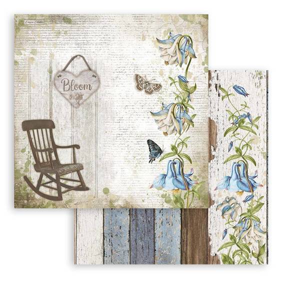 STAMPERIA Set 10 Blatt 30,5x30,5cm doppelseitig Scrapbooking Papier 190g, Romantic Garden House