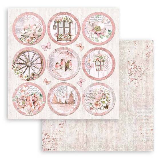 STAMPERIA Set 10 Blatt 30,5x30,5cm doppelseitig Scrapbooking Papier 190g, Roseland