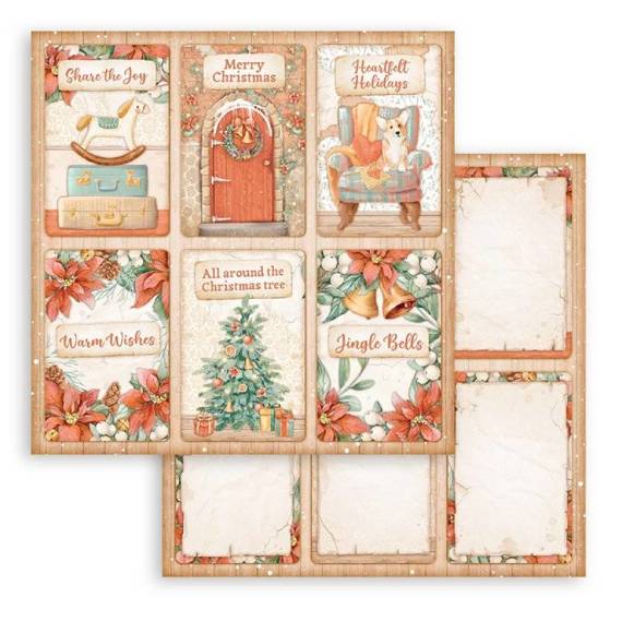 STAMPERIA Set 10 Blatt 30,5x30,5cm doppelseitig Scrapbooking Papier 190g, Sweet Winter Hintergrund