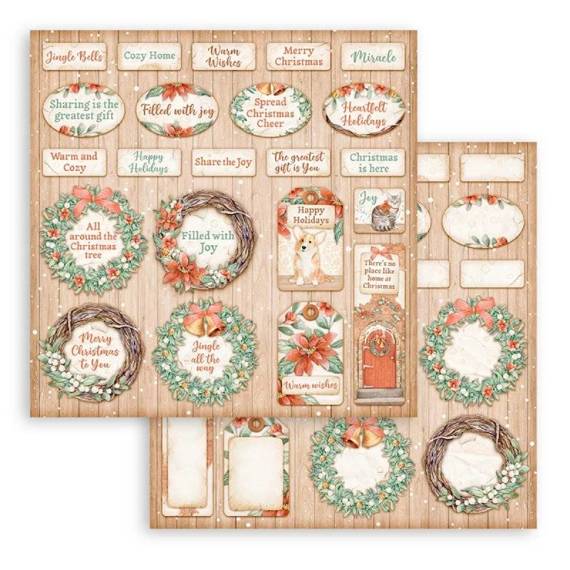 STAMPERIA Set 10 Blatt 30,5x30,5cm doppelseitig Scrapbooking Papier 190g, Sweet Winter Hintergrund