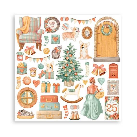 STAMPERIA Set 10 Blatt 30,5x30,5cm doppelseitig Scrapbooking Papier 190g, Sweet Winter Hintergrund