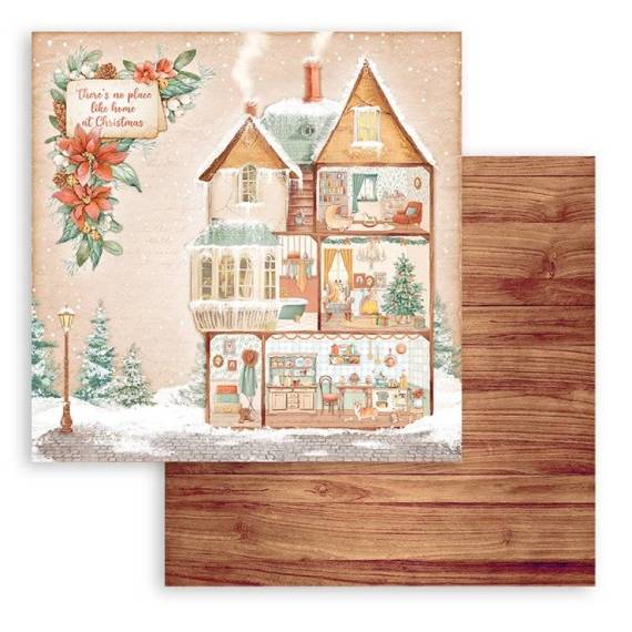 STAMPERIA Set 10 Blatt 30,5x30,5cm doppelseitig Scrapbooking Papier 190g, Sweet Winter Hintergrund