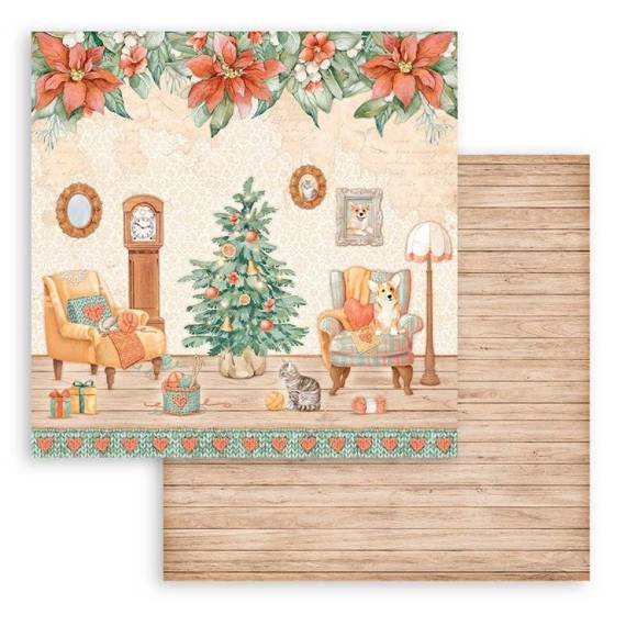 STAMPERIA Set 10 Blatt 30,5x30,5cm doppelseitig Scrapbooking Papier 190g, Sweet Winter Hintergrund