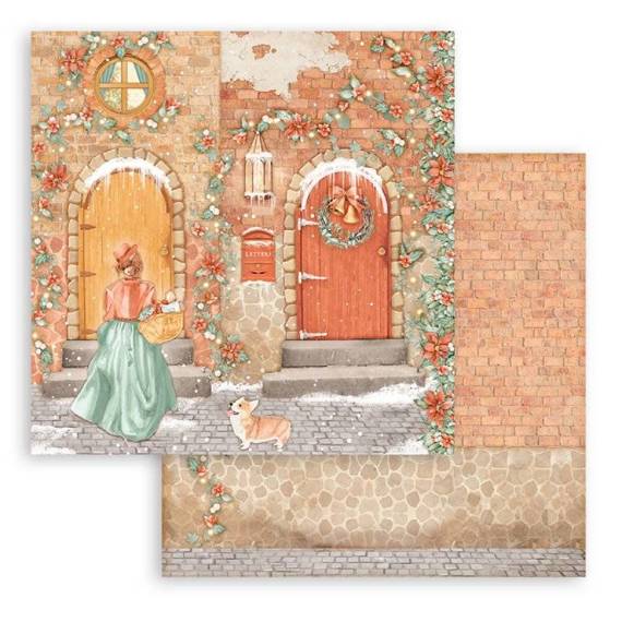 STAMPERIA Set 10 Blatt 30,5x30,5cm doppelseitig Scrapbooking Papier 190g, Sweet Winter Hintergrund