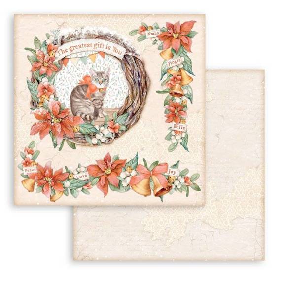 STAMPERIA Set 10 Blatt 30,5x30,5cm doppelseitig Scrapbooking Papier 190g, Sweet Winter Hintergrund