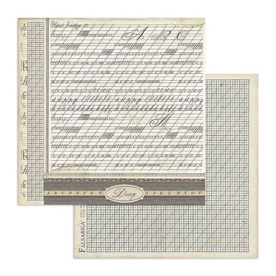 STAMPERIA Set 10Blatt 30,5x30,5cm doppelseitig Scrapbooking Papier 190g, Caligraphy