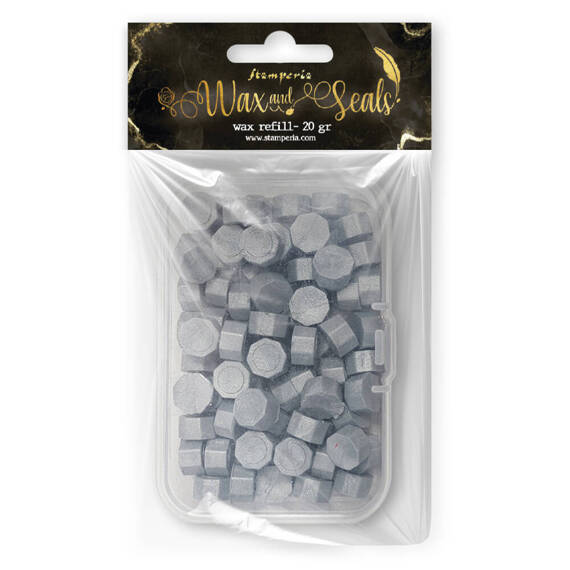 STAMPERIA - Wachsperlen - Wax beads - Wachs-Set - helles Silber 20 g