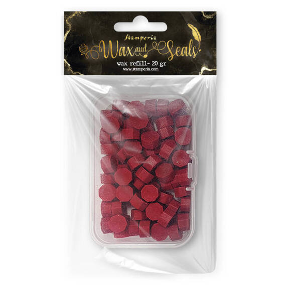 STAMPERIA - Wachsperlen - Wax beads - Wachs-Set - klassisches Rot 20 g