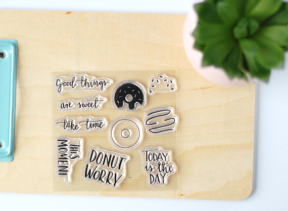 STUDIO FORT Transparenten Stempel Motivstempel - Donut Worry #49 donut