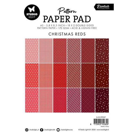 STUDIO LIGHT 36Blatt A5 Elemente Scrapbooking Papier - Christmas reds