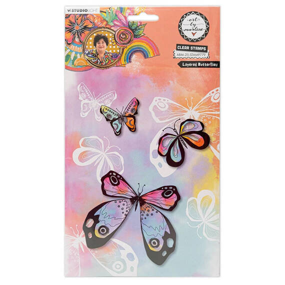 STUDIO LIGHT Clear Stamps - Stempel Motivstempel, Layered Butterflies - Schmetterling