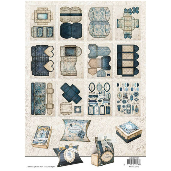 STUDIO LIGHT - Papierset zur Herstellung von Taschen - Giftboxes paper Pad - Vintage Celebrations