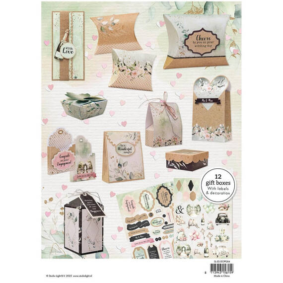 STUDIO LIGHT - Papierset zur Herstellung von Taschen - Giftboxes paper Pad - Wedding Day