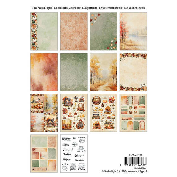 STUDIO LIGHT - Scrapbooking Papierelemente A5 - Amazing Autumn