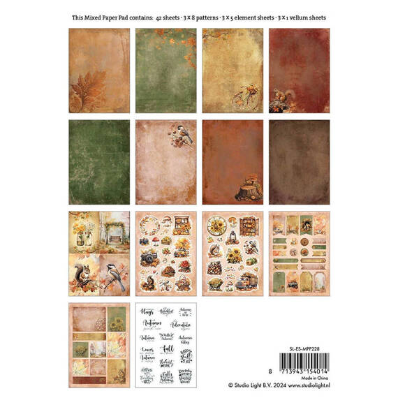 STUDIO LIGHT - Scrapbooking Papierelemente A5 - Autumn Vibes