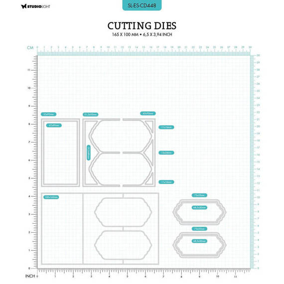 STUDIO LIGHT - Stanzform Präge Stanzschablone Cutting Die, Zig-zag card shape Etikettenblatt Basis