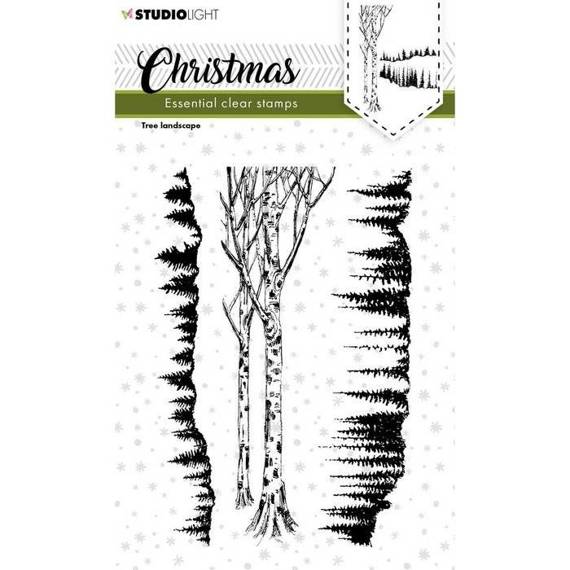 STUDIO LIGHT - Transparent Stempel Motivstempel Clear Stamp - Christmas Tree landscape Bäume, Weihnachtsbäume