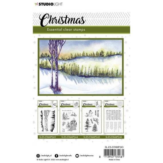 STUDIO LIGHT - Transparent Stempel Motivstempel Clear Stamp - Christmas Tree landscape Bäume, Weihnachtsbäume