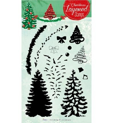 STUDIO LIGHT - Transparent Stempel Motivstempel Clear Stamp - Layered Christmas nr 07 - Weihnachtsbaum