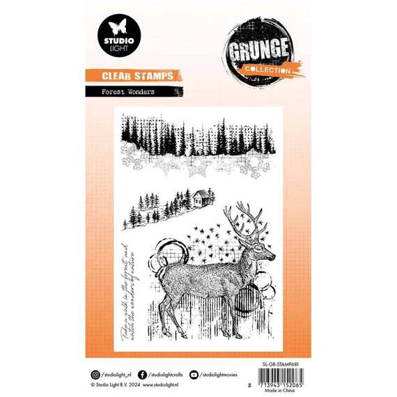 STUDIO LIGHT - Transparenter Motivstempel Clear Stamp - Forest wonders renifer