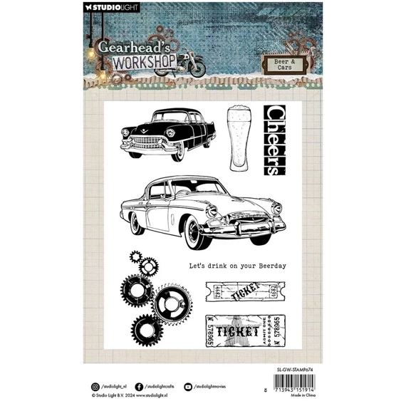 STUDIO LIGHT - Transparenter Stempel -  Beer & Cars, Wagen