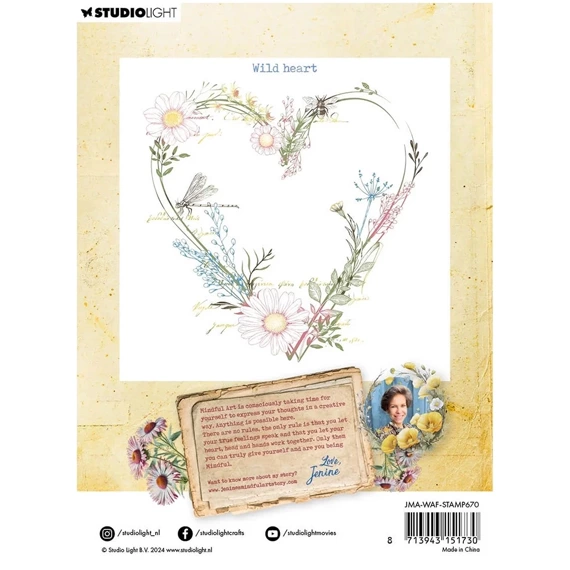 STUDIO LIGHT - Transparenter Stempel -   Wild Heart ein Herz aus Blumen