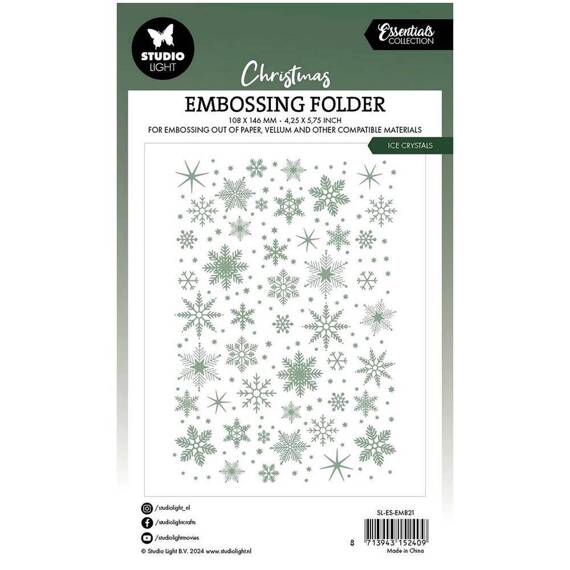 STUDIOLIGHT Embossing Folder Prägefolder Prägeschablone -  Ice crystals 