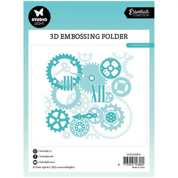 STUDIOLIGHT Embossing Folder Prägefolder Prägeschablone - Vintage Gear Zahnräder, Tipps