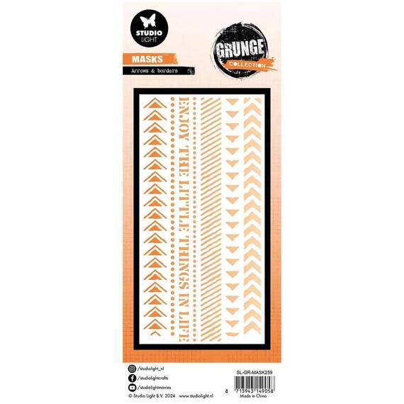 STUDIOLIGHT Mixed Media Schablone STENCIL für Decoupage Scrapbooking - Arrows and borders