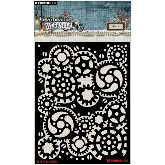 STUDIOLIGHT Mixed Media Schablone STENCIL für Decoupage Scrapbooking - Gears