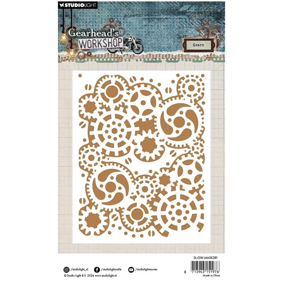 STUDIOLIGHT Mixed Media Schablone STENCIL für Decoupage Scrapbooking - Gears