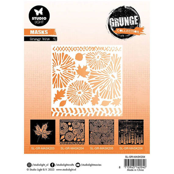 STUDIOLIGHT Mixed Media Schablone STENCIL für Decoupage Scrapbooking - Grungy bits Grunge Kollektion