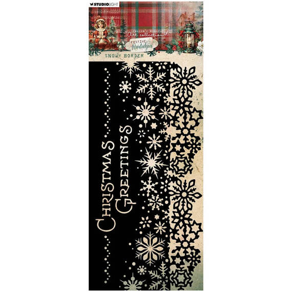 STUDIOLIGHT Mixed Media Schablone STENCIL für Decoupage Scrapbooking - Snowy border Schneeflocken