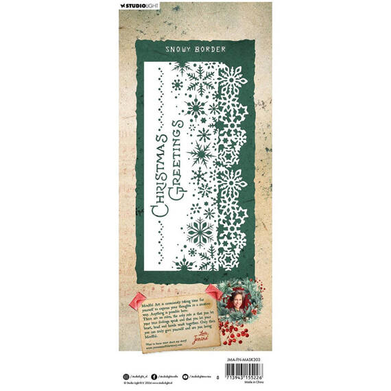 STUDIOLIGHT Mixed Media Schablone STENCIL für Decoupage Scrapbooking - Snowy border Schneeflocken