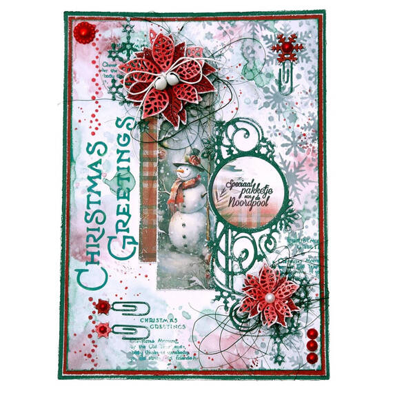 STUDIOLIGHT Mixed Media Schablone STENCIL für Decoupage Scrapbooking - Snowy border Schneeflocken