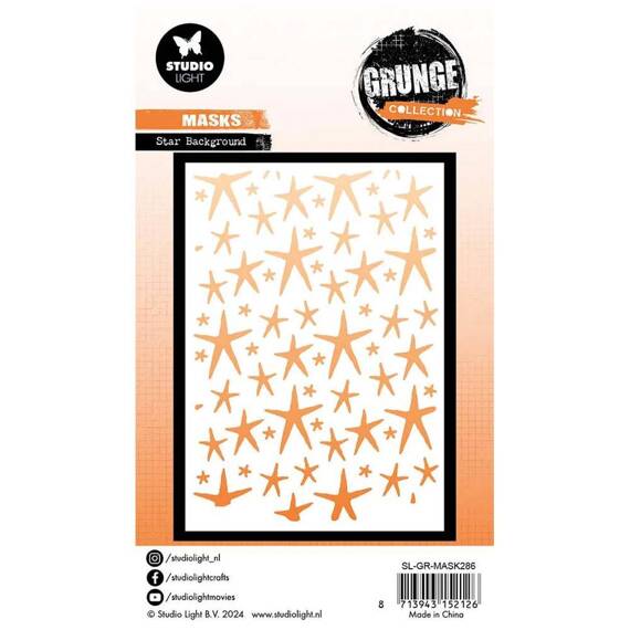 STUDIOLIGHT Mixed Media Schablone STENCIL für Decoupage Scrapbooking - Star background 