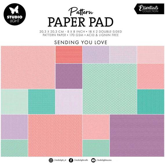 STUDIOLIGHT Set 36Blatt 20x20cm doppelseitig Scrapbooking Papier, Background designs