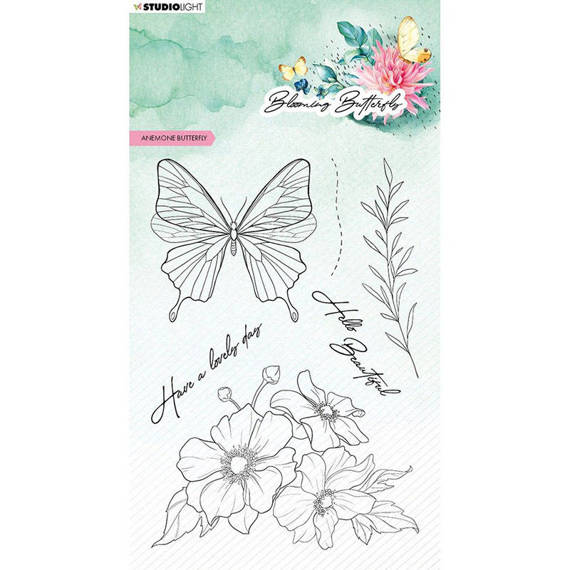 STUDIOLIGHT - Transparent Stempel - Anemone butterfly Blumen, Schmetterling