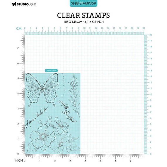 STUDIOLIGHT - Transparent Stempel - Anemone butterfly Blumen, Schmetterling