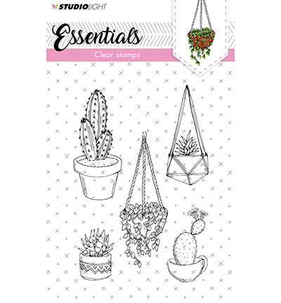 STUDIOLIGHT - Transparent Stempel - Essential Nr 307, Kaktus, Blumen