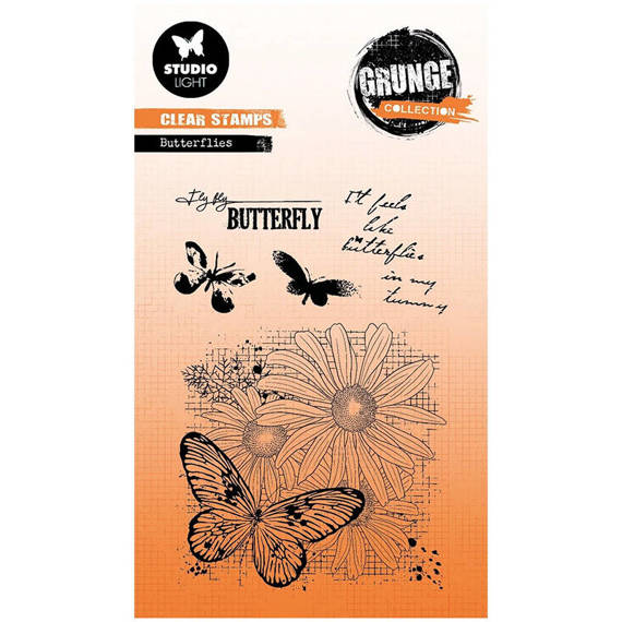 STUDIOLIGHT - Transparenten Stempel - Butterflies, Blumen, Schmetterlinge 