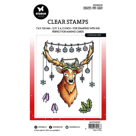 STUDIOLIGHT - Transparenten Stempel - Christmas deer, Weihnachtshirsch